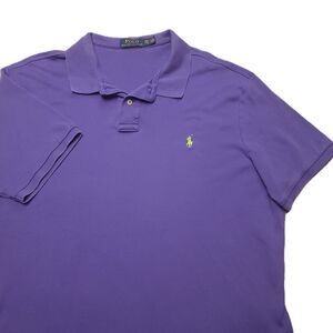 Polo Ralph Lauren Polo Shirt Mens XXL  Purple Green Pony Classic Casual Cotton